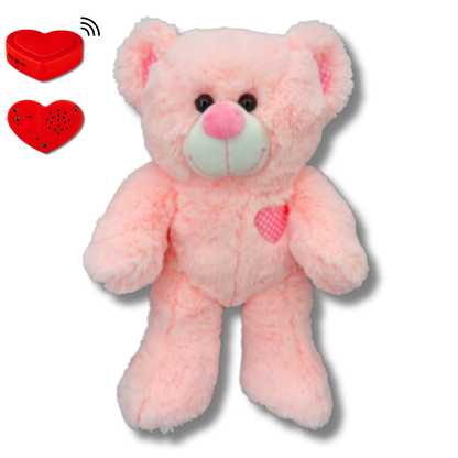 Roze Knuffelbeer met Stemopname – Gepersonaliseerde Teddybeer