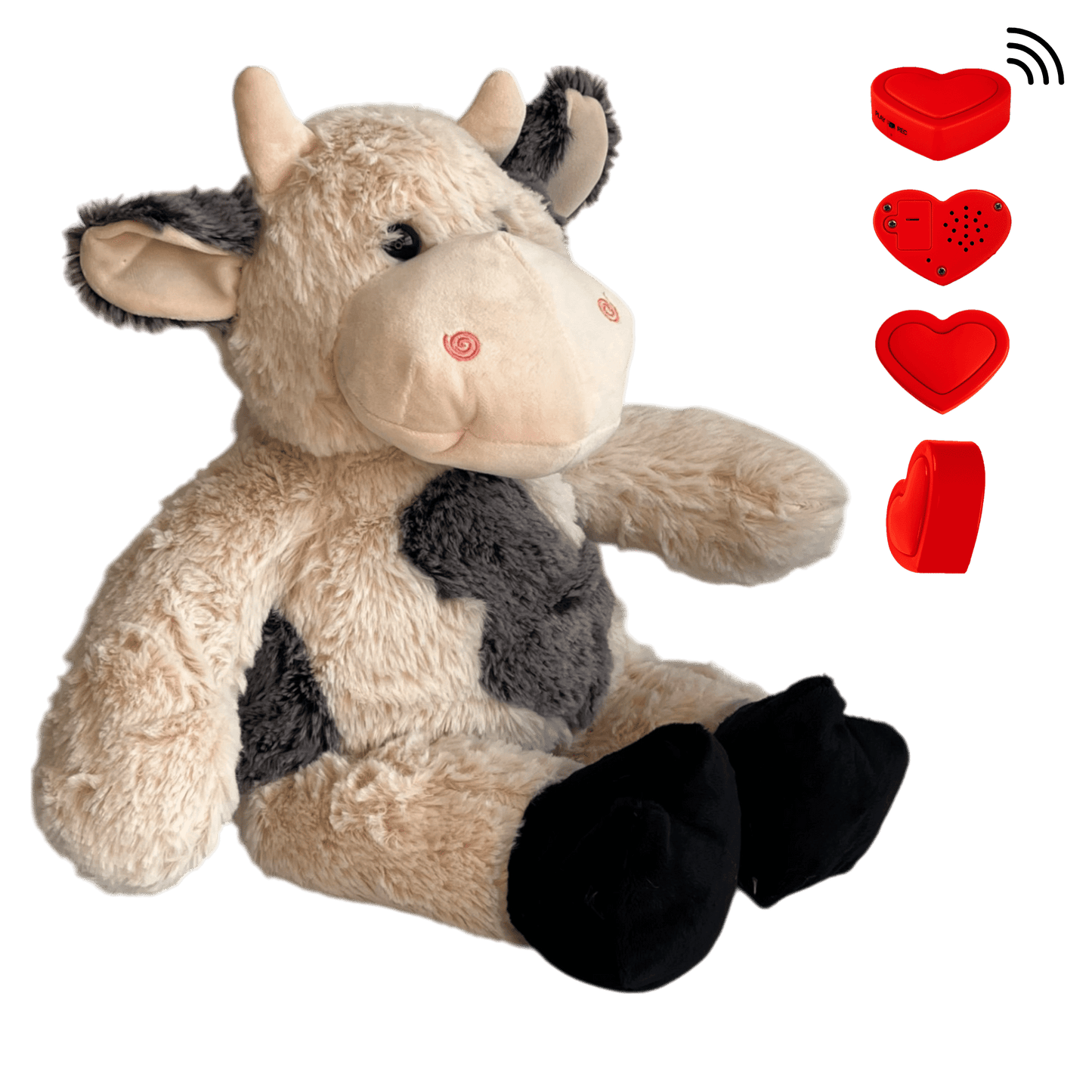 Knuffel Koe personaliseer met een ingesproken bericht - The Hugify