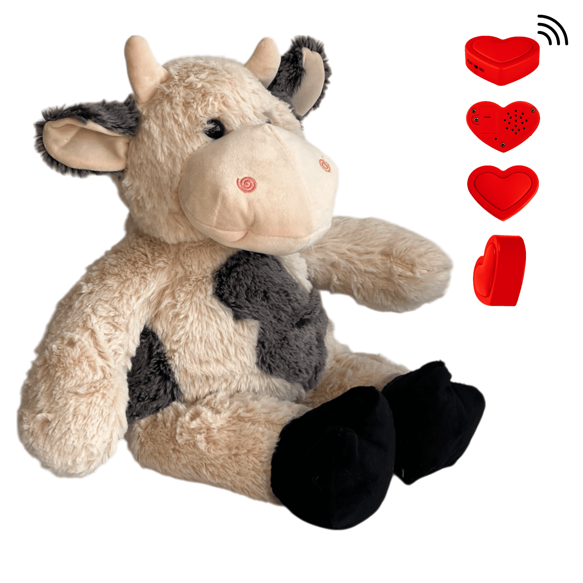 Knuffel Koe personaliseer met een ingesproken bericht - The Hugify