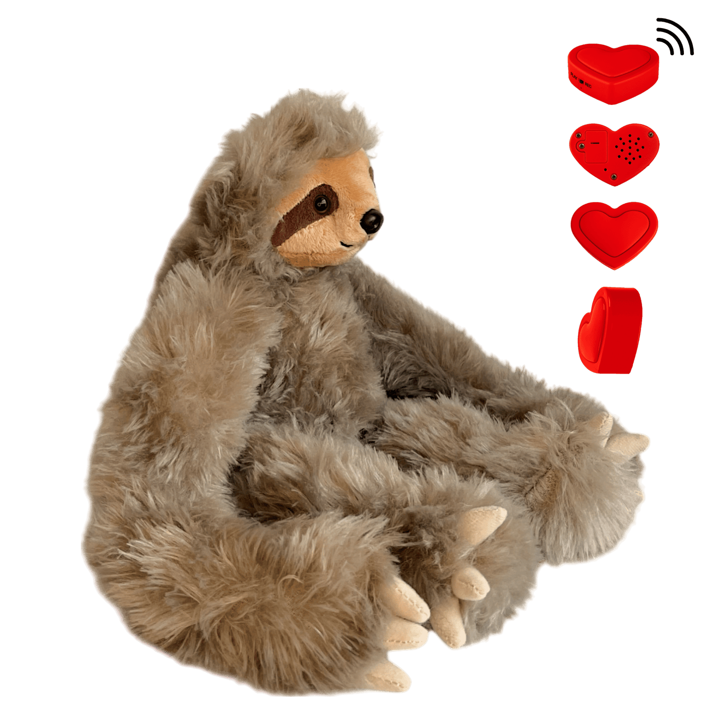 Knuffel Luiaard met eigen geluidsopname - The Hugify